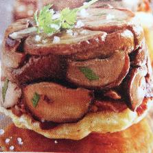 Tatin au foie gras et aux cèpes 